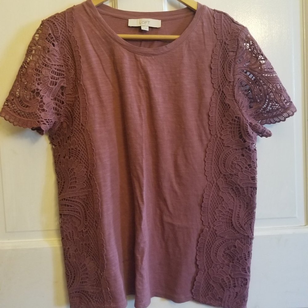 Loft Short sleeve blouse with eyelet sides